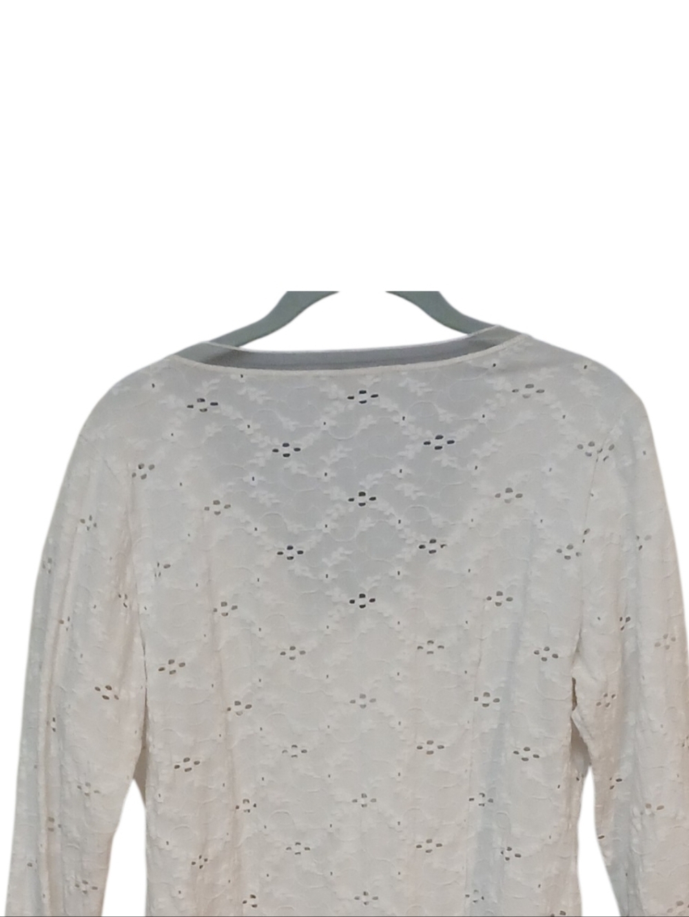 Papillon Blanc - White Floral Embroidered Jacket, 3/4 Sleeve, Full Zipper,... - Picture 10 of 11